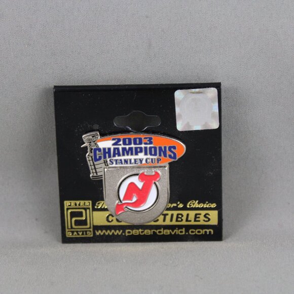 New Jersey Devils Pin (Retro) - 2003 Stanley Cup Champions - Peter David - Picture 1 of 3